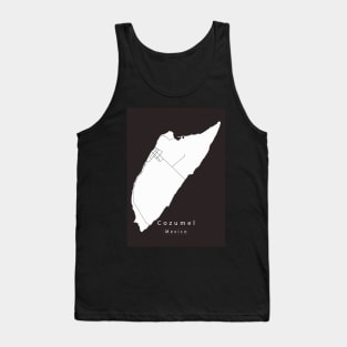 Cozumel Mexico Island Map Tank Top